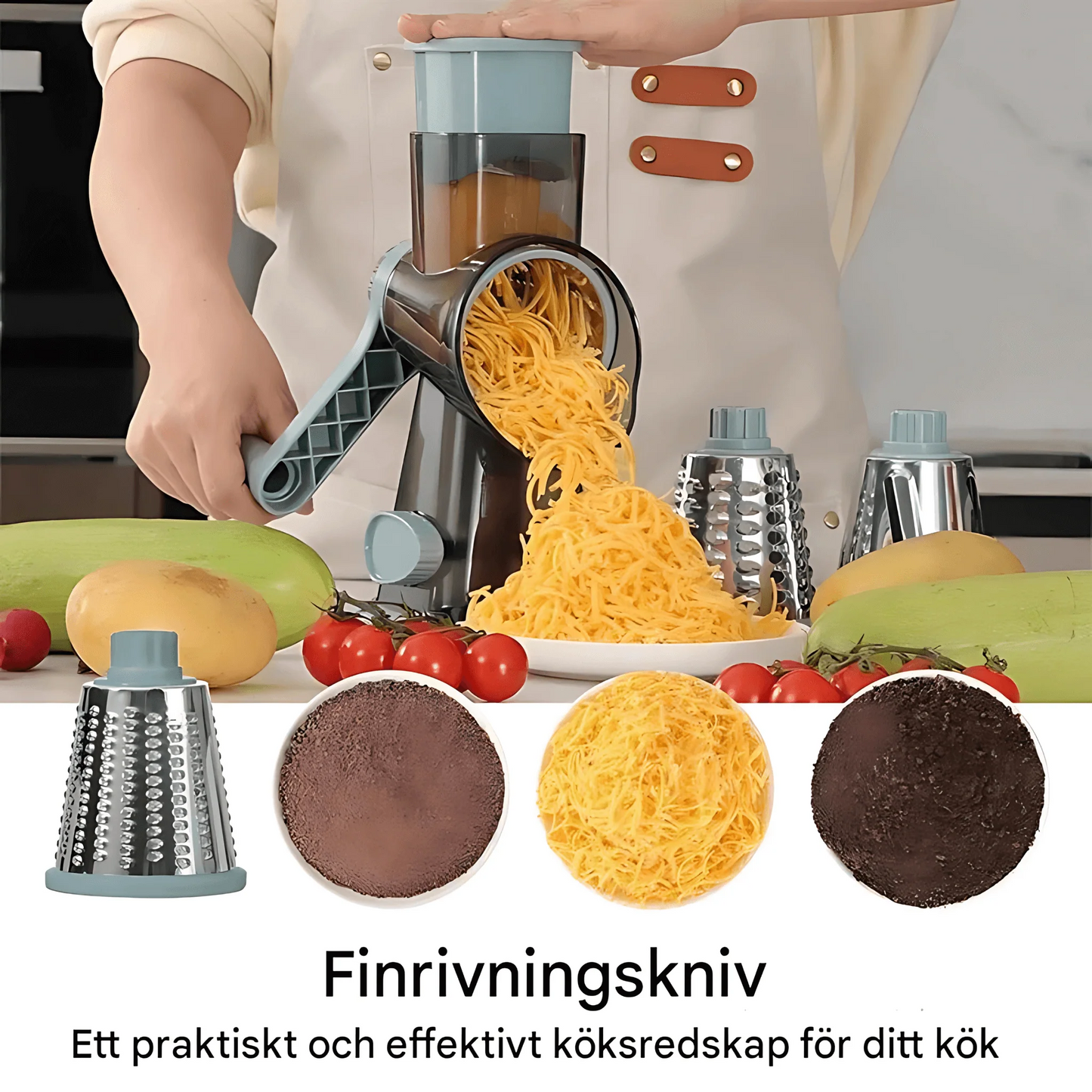 Kifaya – 3-i-1 roterende mandolin